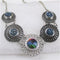 Rainbow Crystal & Navy Blue Crystal Statement Necklace  - VP's Jewelry