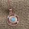 Aqua Crystal & Rose Gold Pendant Necklace - VP's Jewelry