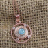 Aqua Crystal & Rose Gold Pendant Necklace - VP's Jewelry