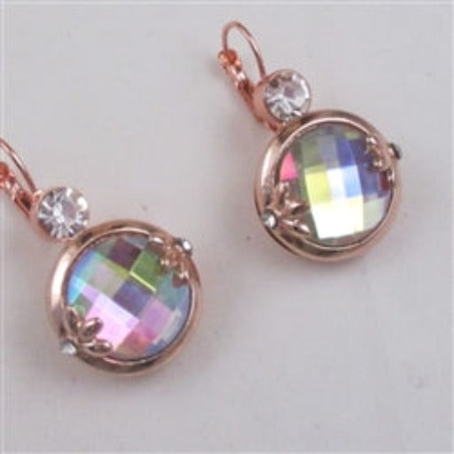 A/B Crystal & Rose Gold Drop Earrings - VP's Jewelry