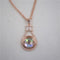 A/B Crystal & Rose Gold Pendant Necklace - VP's Jewelry