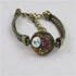 Pink & Gold Multi Crystals on Antique Gold Bangle Bracelet - VP's Jewelry