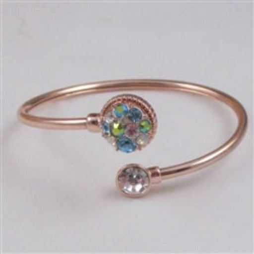 Aqua Crystal Multi-stone Bangle Bracelet - VP's Jewelry
