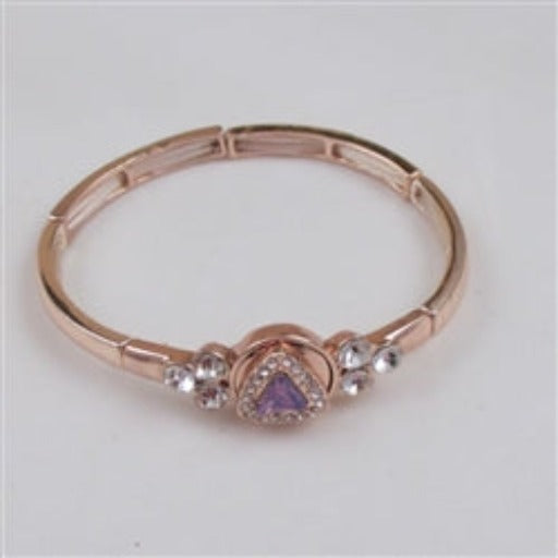 Lavender Crystal & Rhinestone Woman's Fashion Bracelet - VP's Jewelry