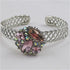 Pastel Crystal & Silver Bangle Bracelet - VP's Jewelry