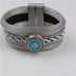 Silver Mesh Bracelet with Rhinestone & Turquoise Accent - VP's Jewelry