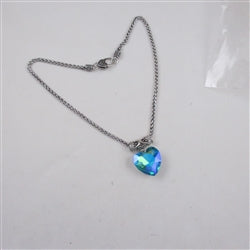 Blue Crystal Heart Pendant Necklace - VP's Jewelry