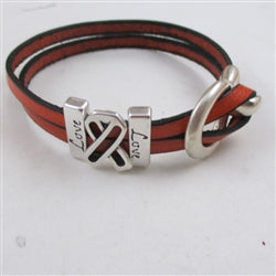 Love Orange Awareness Flat Leather Bracelet - Unisex - VP's Jewelry