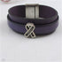 Purple Awareness Cuff Leather Bracelet - VP's Jewelry