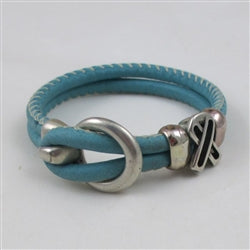 Teal Awareness Suede Cord Bracelet - VP's Jewelry
