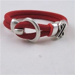 Red Awareness Suede Cord Bracelet - VP's Jewelry