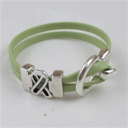Lime Green Awareness Flat Leather Bracelet - VP's Jewelry