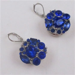 Royal Blue Multi-stone Crystal Earrings - VP's Jewelry