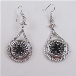 Black Crystal & Rhinestone Drop Earrings - VP's Jewelry