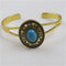 Gold Bangle Bracelet with Turquoise & Antique Gold - VP's Jewelry