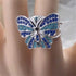 Bold Blue & Aqua Butterfly Adjustable Ring - VP's Jewelry  