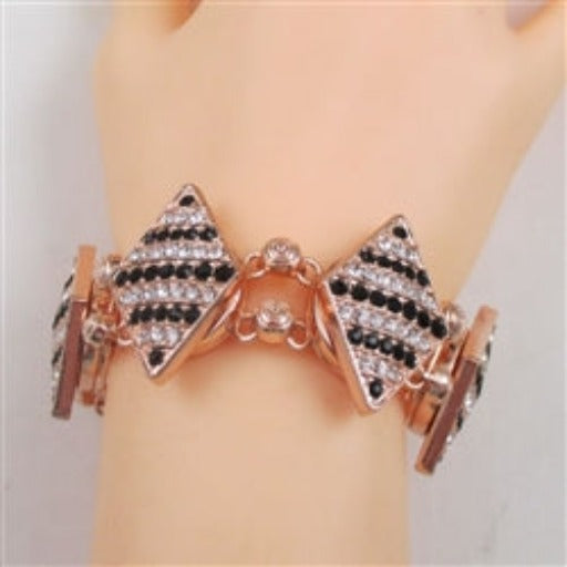 Big Bold rose gold linked cuff bangle bracelet