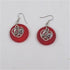 Buy red sea glass earring pewtheart charms