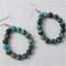 Big Turquoise Beaded Hoop Earrings - VP's Jewelry