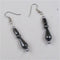 Classic black magnetic hematite gemstone drop earring