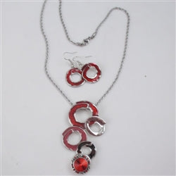 Rings of Fire Pendant Necklace & Earrings - VP's Jewelry