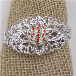 Christmas Red & Green Cuff Bangle Bracelet - VP's Jewelry