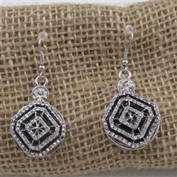 Buy black crystal & rhinestone elegant earrings
