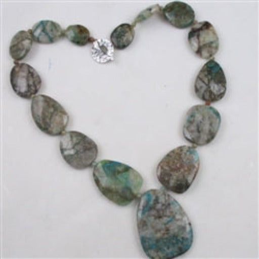 Beautiful Chryocollia Gemstone Pendant Necklace - VP's Jewelry