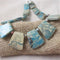 Smokey Aqua Snake Skin Jasper Statement Collar Necklace - VP's Jewelry