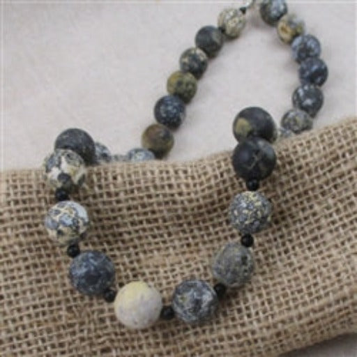 Buy affordable unique blue ocean jasper beaded necklace
