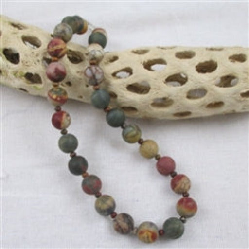Classic Red Creek Jasper Beaded Gemstone Necklace - VP's Jewelry