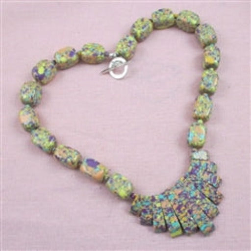 Designer Rainbow Matrix Turquoise Bib Necklace - VP's Jewelry