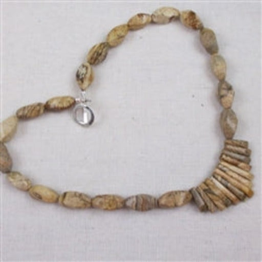Designer Picture Jasper Bib Necklace - VP's Jewelry