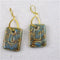 Aqua & Brown Porcelain Drop Earrings - VP's Jewelry