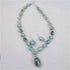 Aqua Fire Agate Bead Pendant Necklace & Earrings Set - VP's Jewelry
