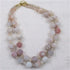 White Agate Gemstone Necklace Double Strand - VP's Jewelry