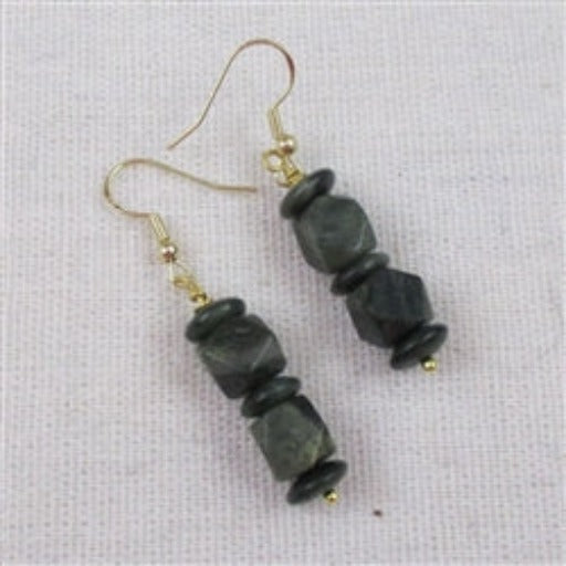 Tree Agate Gemstone Gold Earrings - VP's Jewelry