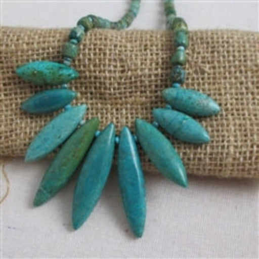 Turquoise Bib Necklace Intriguing Design - VP's Jewelry
