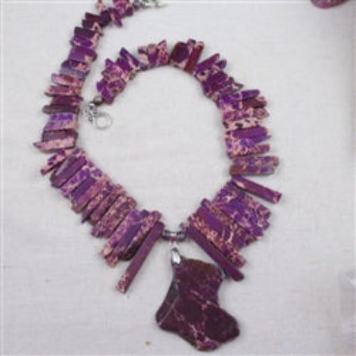 Purple Collar Necklace with Gemstone Pendant - VP's Jewelry
