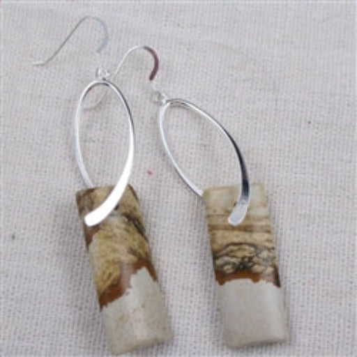 Picture Jasper Long and Dangling Earrings - VP's Jewelry