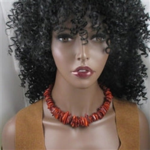 Statement Necklace Big Bold Rust Gemstone Disk Neck Wear - VP's Jewelry  