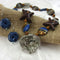 Blue Kazuri Statement Necklace with Lily Pendant & Earrings - VP's Jewelry