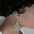 Blue Crystal & Antique Silver Tear Drop Earrings - VP's Jewelry