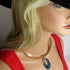 Designer Copper Neck Wire Choker with Handmade Blue Patina Pendant - VP's Jewelry