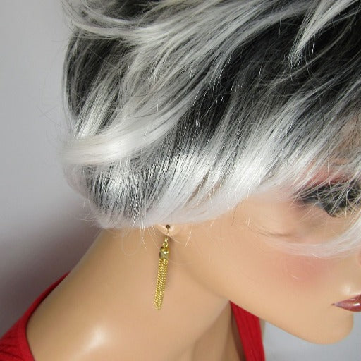 Gold Chain Tassel Drop Earrings - VP's Jewelry