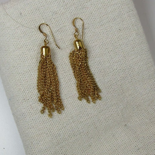 Gold Chain Tassel Drop Earrings - VP's Jewelry