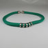 Green Cotton Cord Necklace Silver Accents - VP's Jewelry