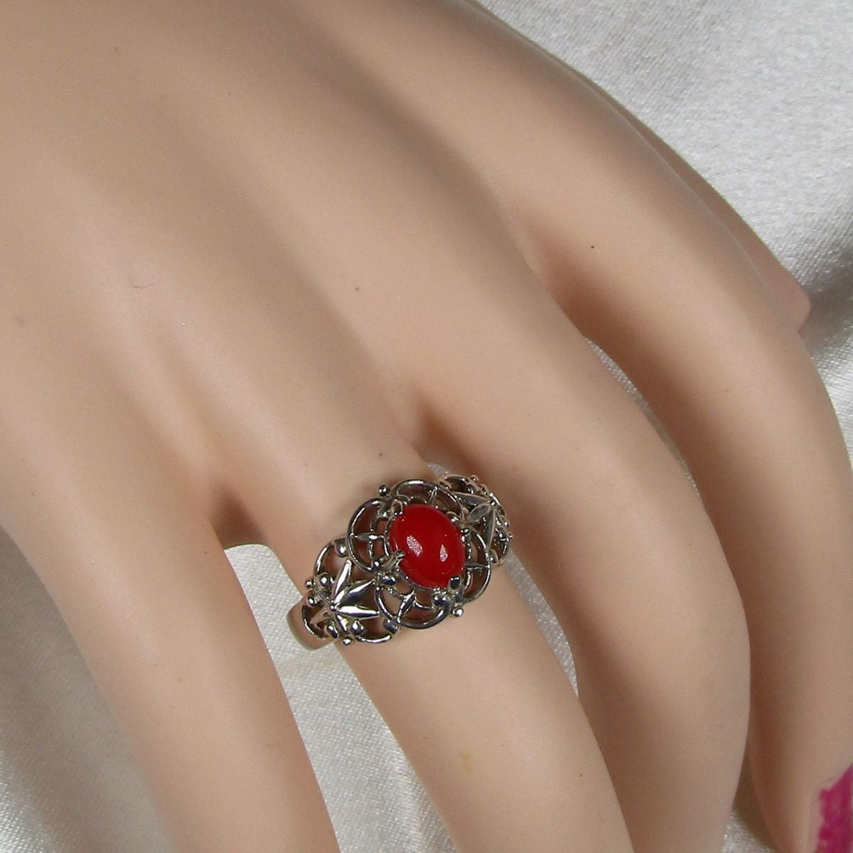 Red Opal Ladies Fashion Ring Size 7