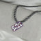 Silvery Handmade Artisan Glass Bead Lampwork Pendant Necklace  - VP's Jewelry