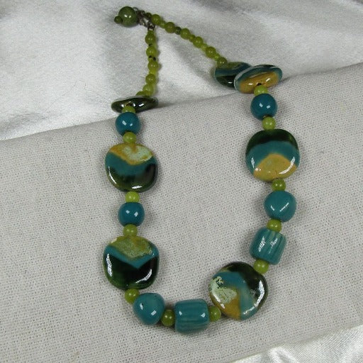 New Jade and Green Kazuri Necklace - VP's Jewelry